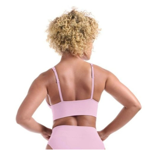 Adidas Women's Large Pink Longline Plunge Light Support Bra NWT - Picture 2 of 9